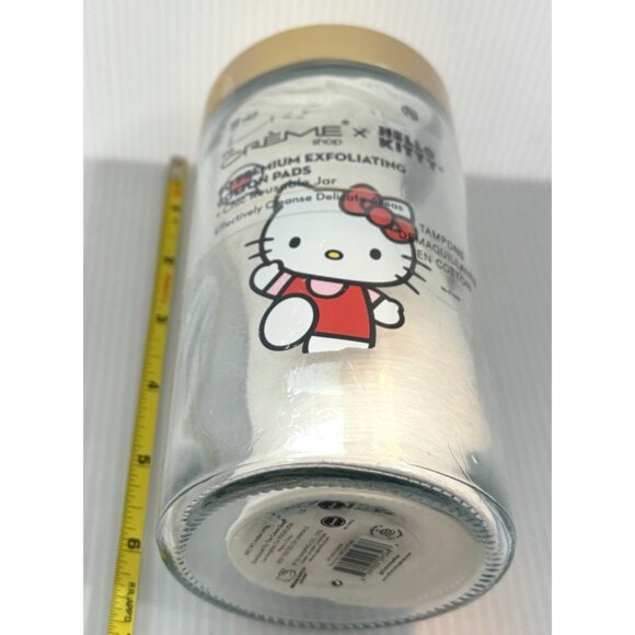 The Crème Shop x Hello Kitty Premium Exfoliating Cotton Pads Reusable Glass Jar - Picture 8 of 9